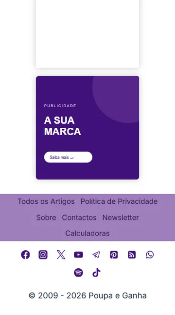 Simulação móvel: banner no bloco que surge após o conteúdo principal da homepage