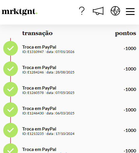Transações no Marketagent