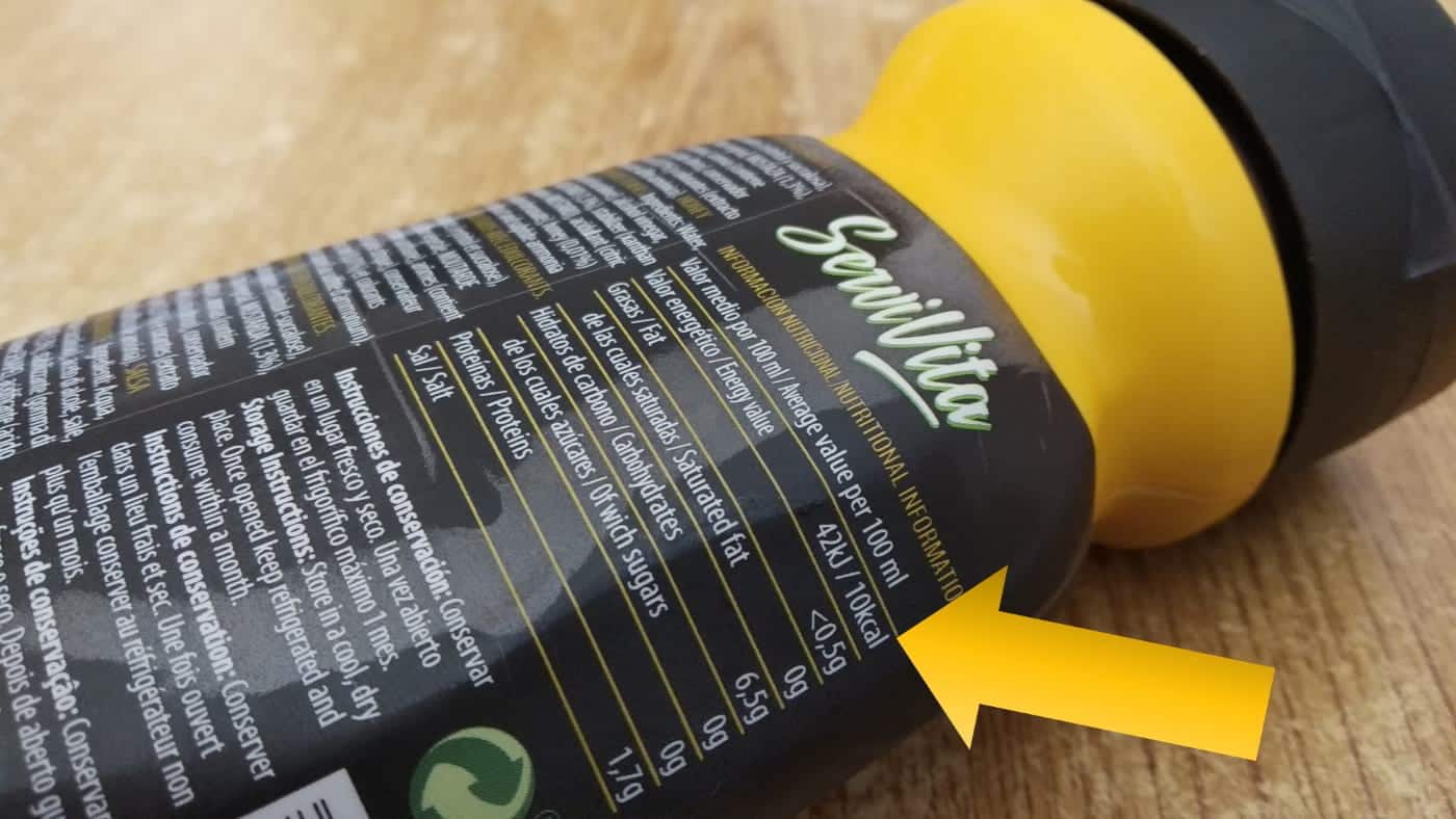 Servivita - Honey Mustard - Tabela Nutricional