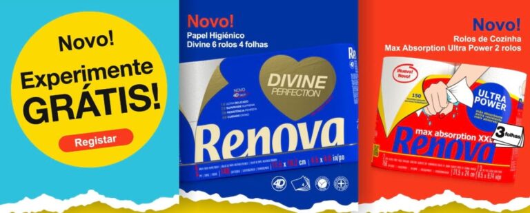 Papel Higiénico Renova Divine 6rls ou de Rolos de Cozinha Max Absorption Ultra Power 2rls