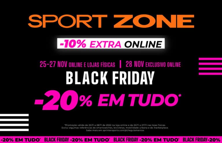 Sport Zone: Desconto de 20% em tudo + 10% extra!