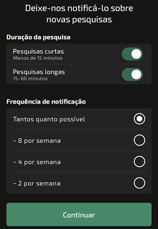 Attapoll - Frequência das notificações