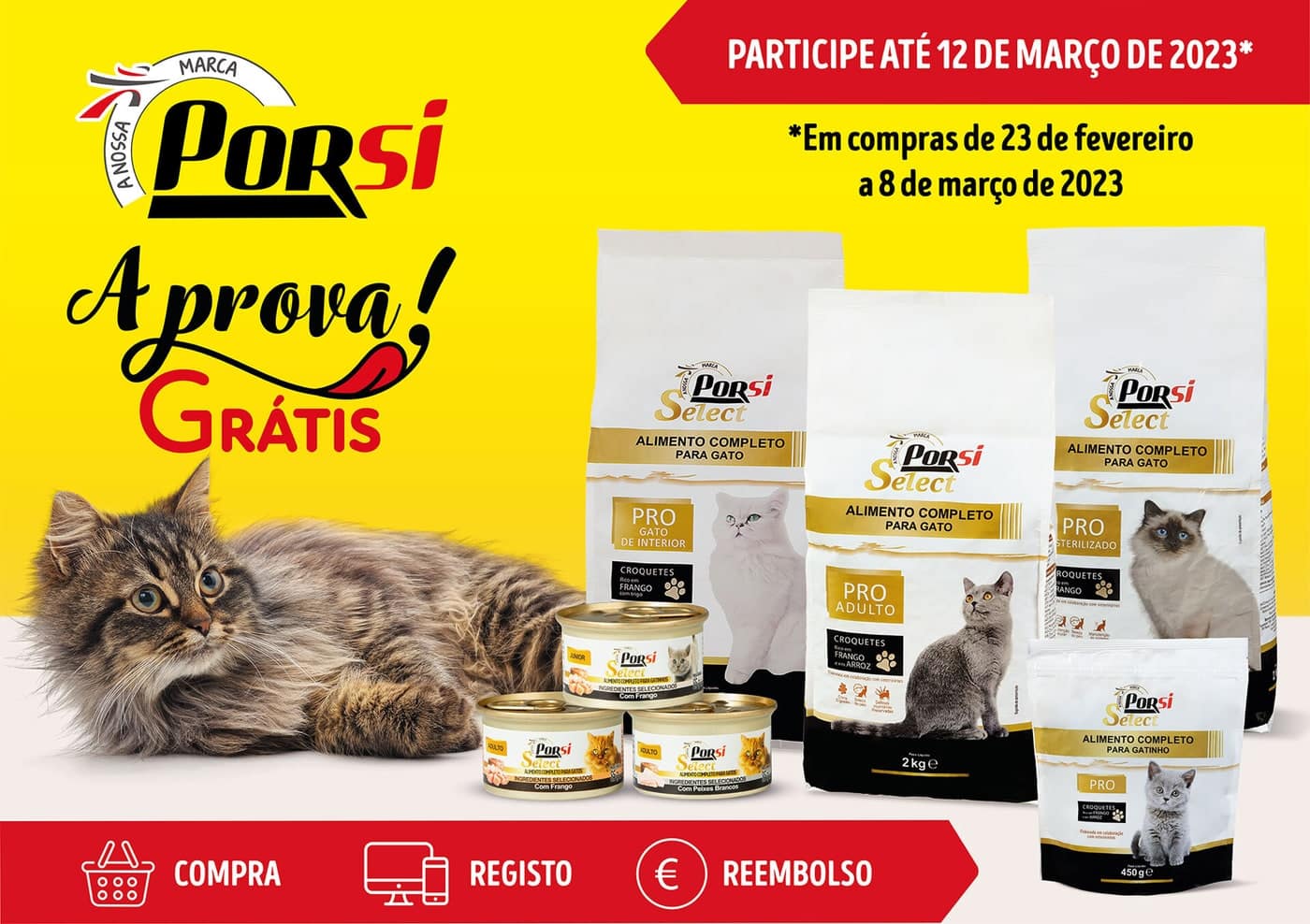 Experimente grátis a ração para gato da marca PorSi