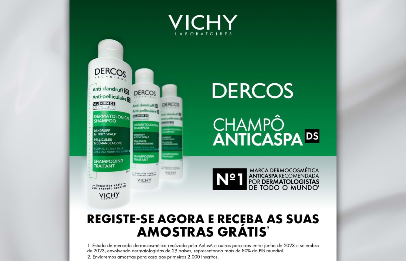 Amostra Grátis: Champô Dercos Anti-Caspa da Vichy