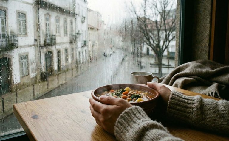 Comer sopa no inverno