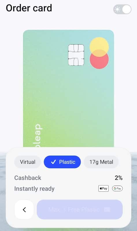 Bleap - Pedir Cartão Físico