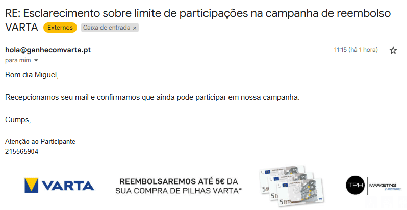 Esclarecimento Varta
