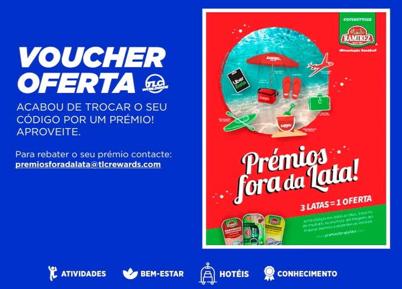 Ramirez - Prémios Fora da Lata - Voucher Oferta