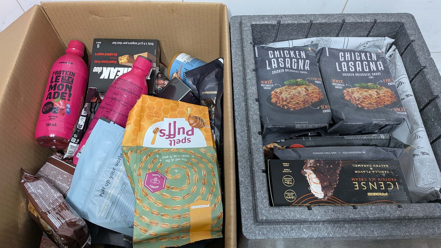 Caixas - Encomenda da Prozis