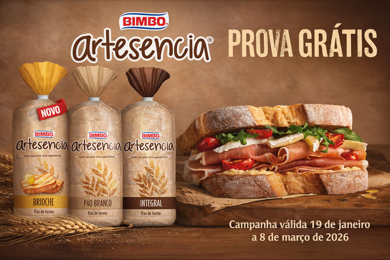 Prova Grátis - Pão Bimbo Artesencia