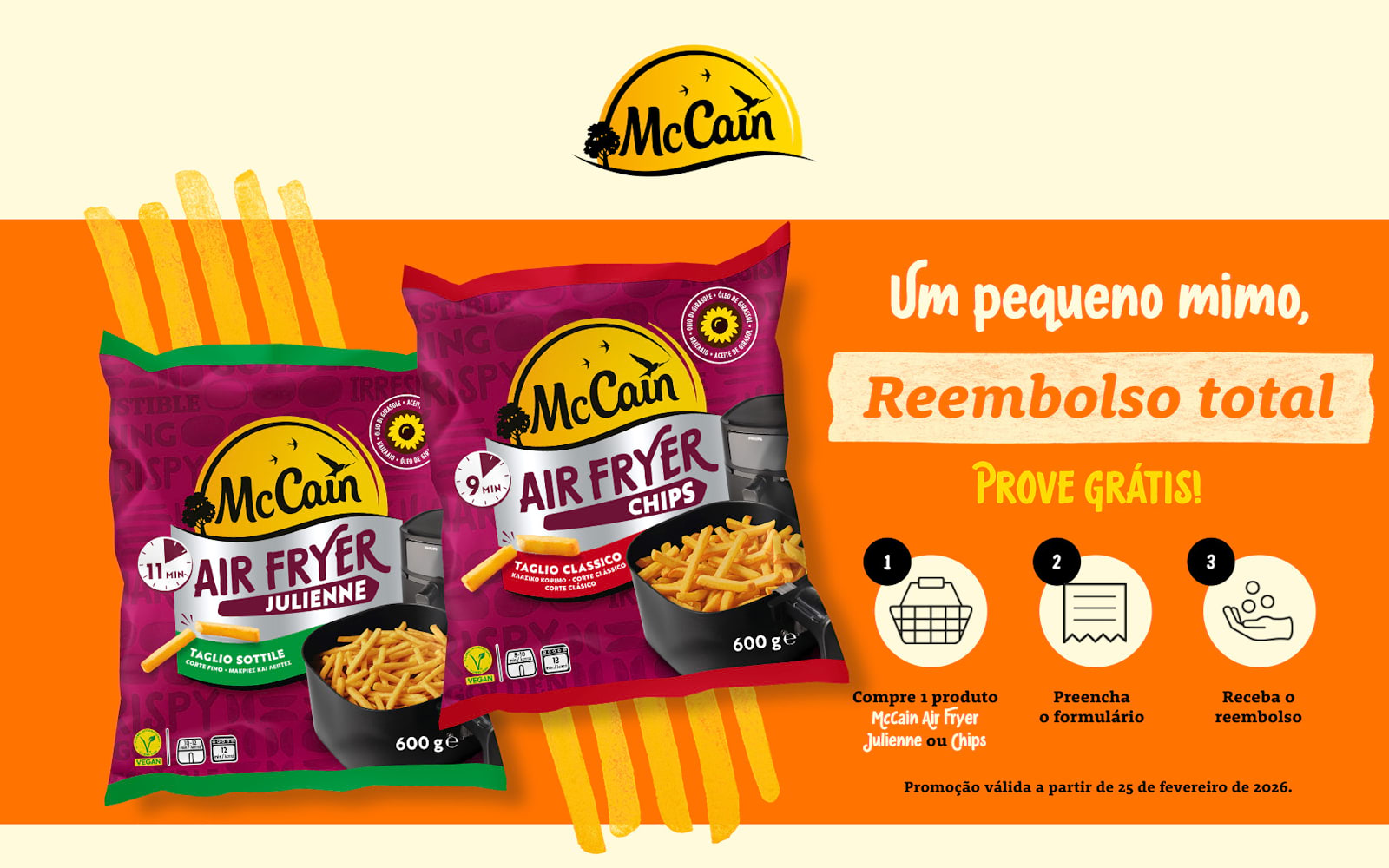 Prove Grátis: Batatas McCain Airfryer Chips e McCain Airfryer Julienne