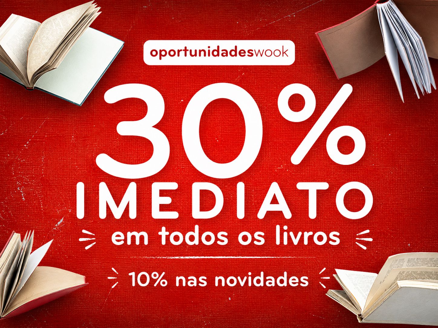 Wook: 30% de desconto imediato em livros (só hoje, 10 de junho)