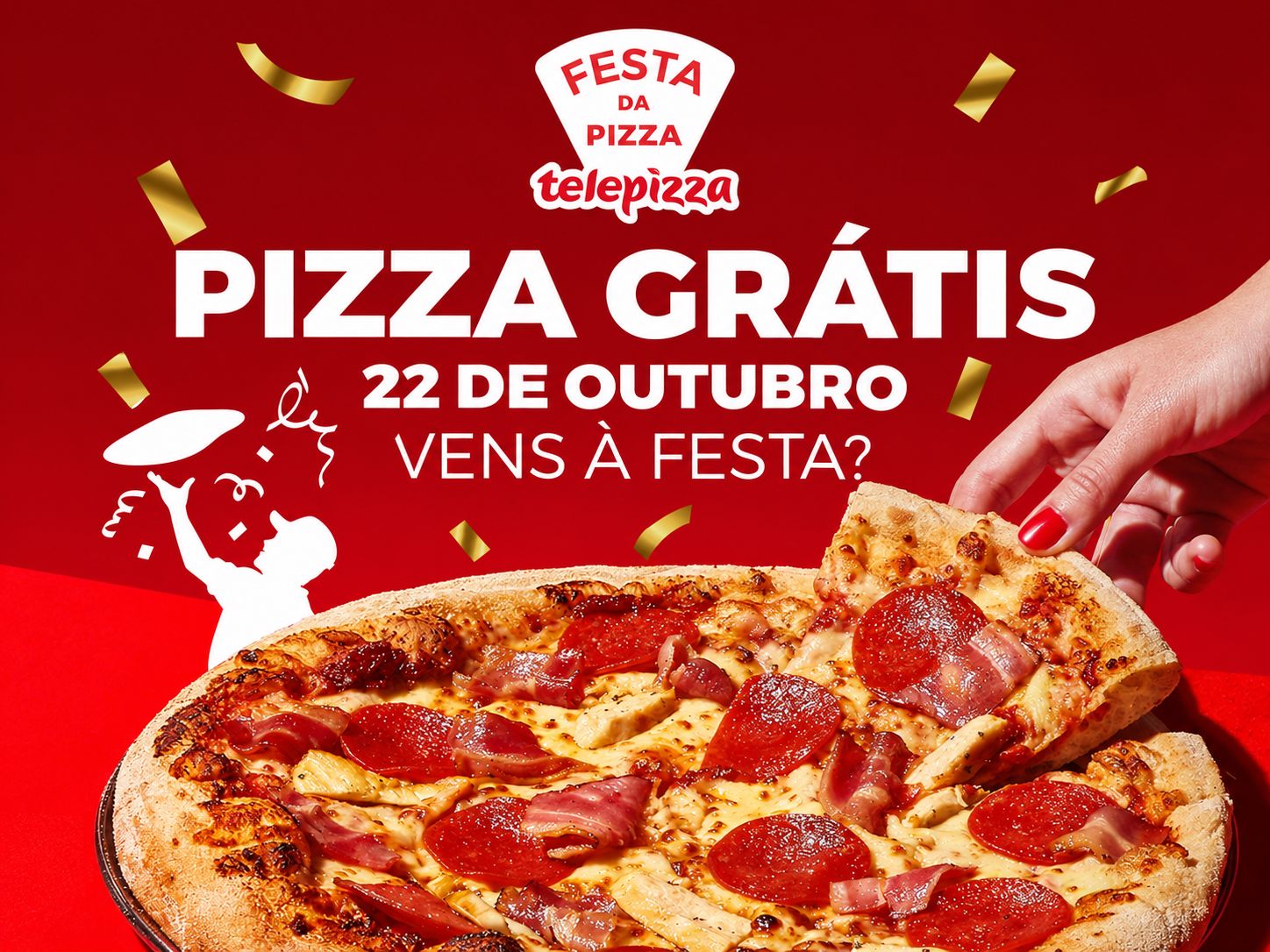 Telepizza: Dia da Pizza com oferta de fatia a 22 de outubro