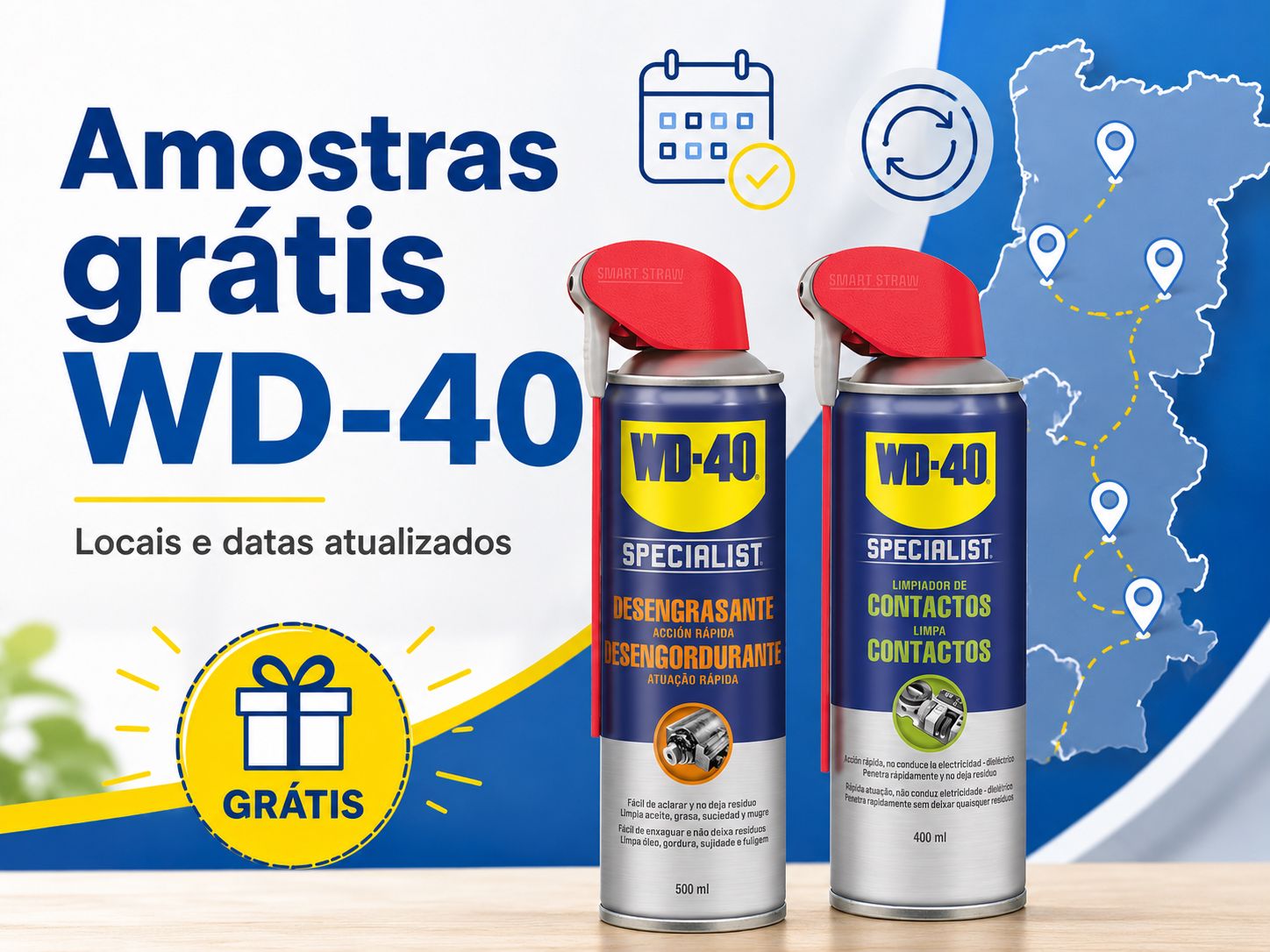 Amostras grátis WD-40 Specialist com indicação de locais e datas atualizados em Portugal