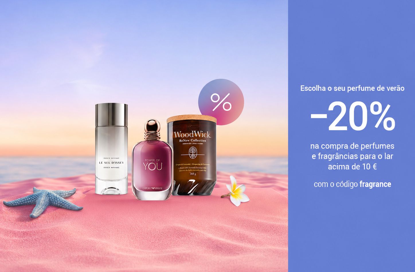 Campanha da Notino com desconto em perfumes e fragrâncias para casa.
