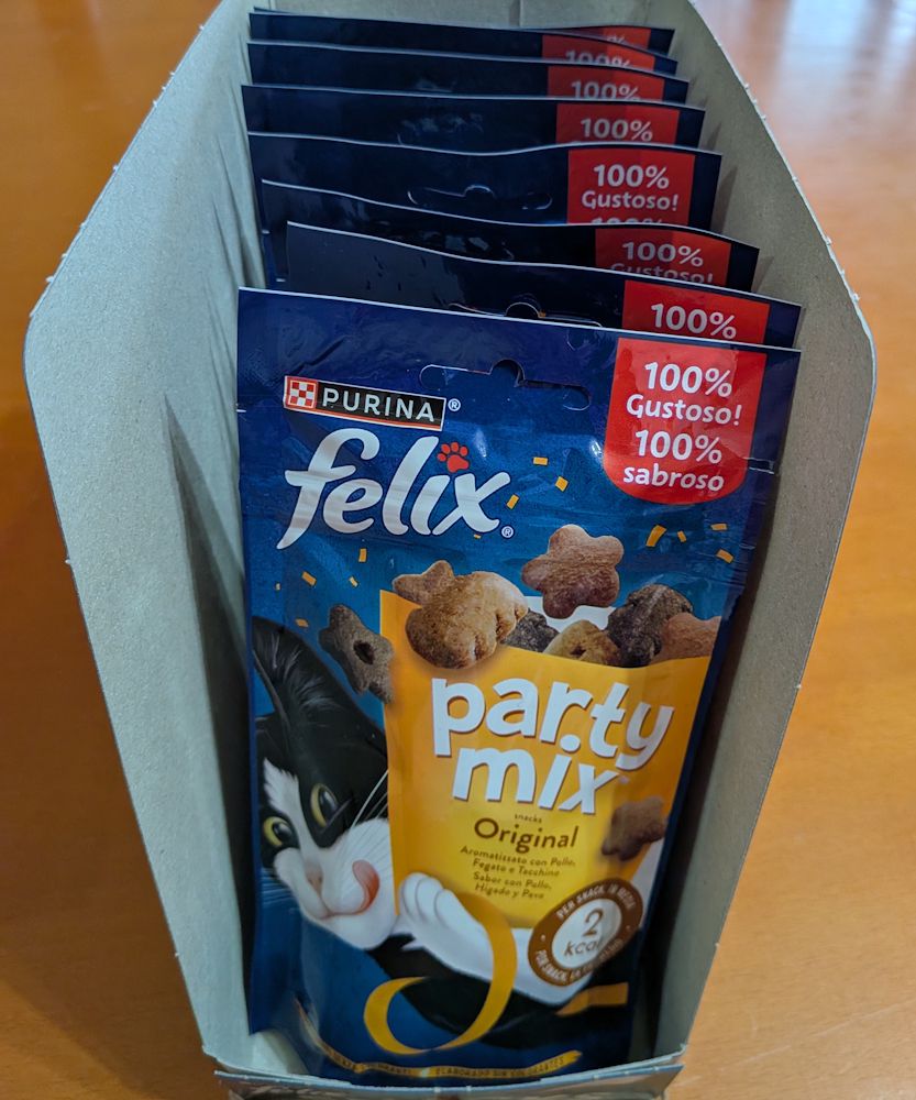 Purina Felix Party Mix Original - pack de 8 saquetas de 60g
