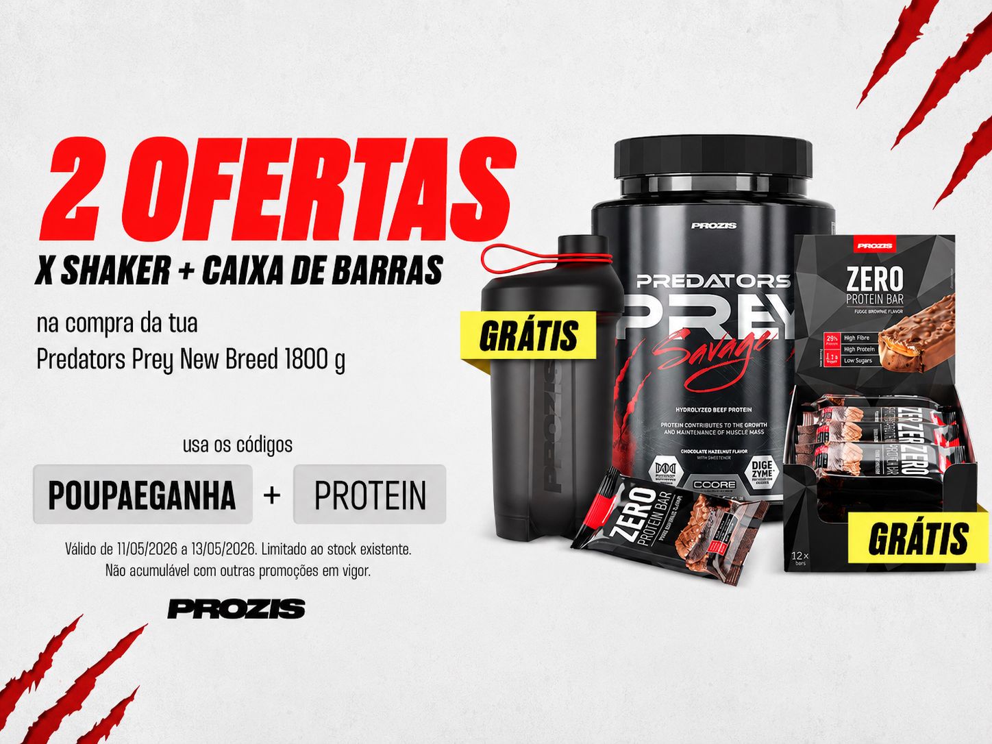 2 ofertas Prozis na compra de Predators Prey com o código POUPAEGANHA