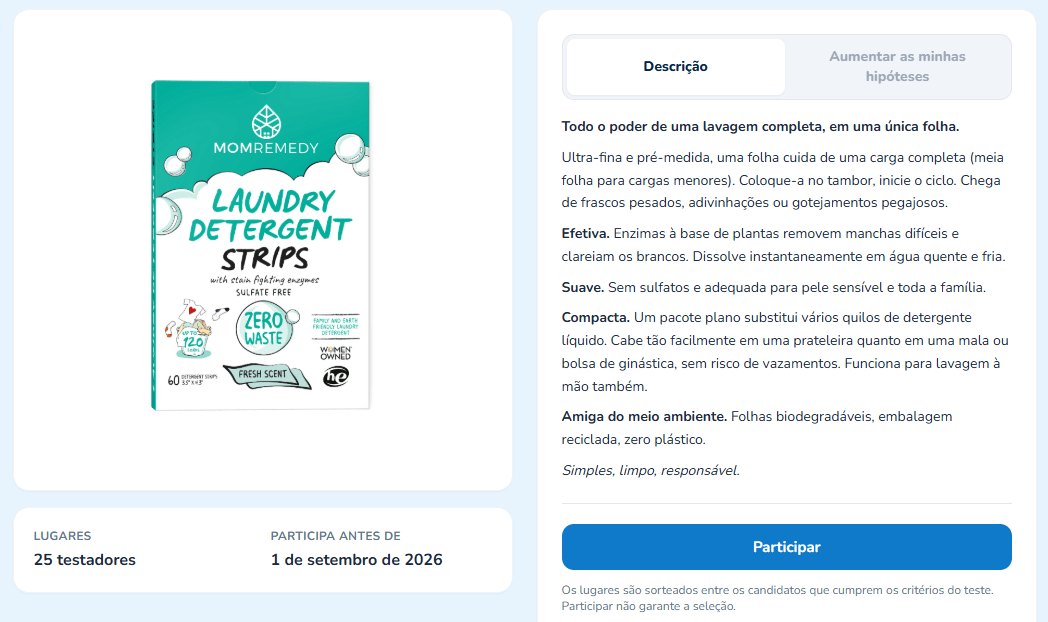 Folhas de detergente MomRemedy na OpinAgora