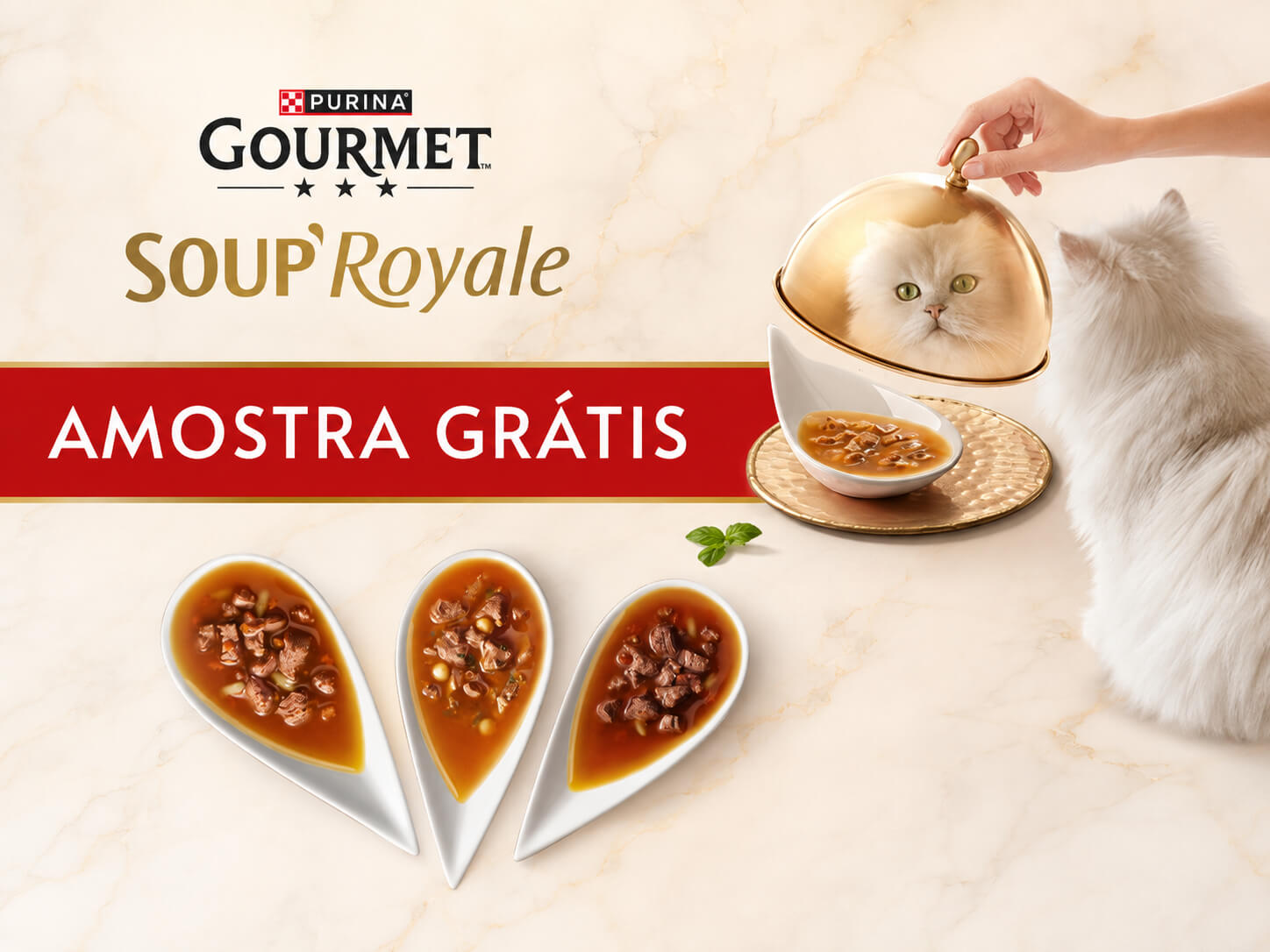 Amostra grátis Gourmet Soup Royale para gato