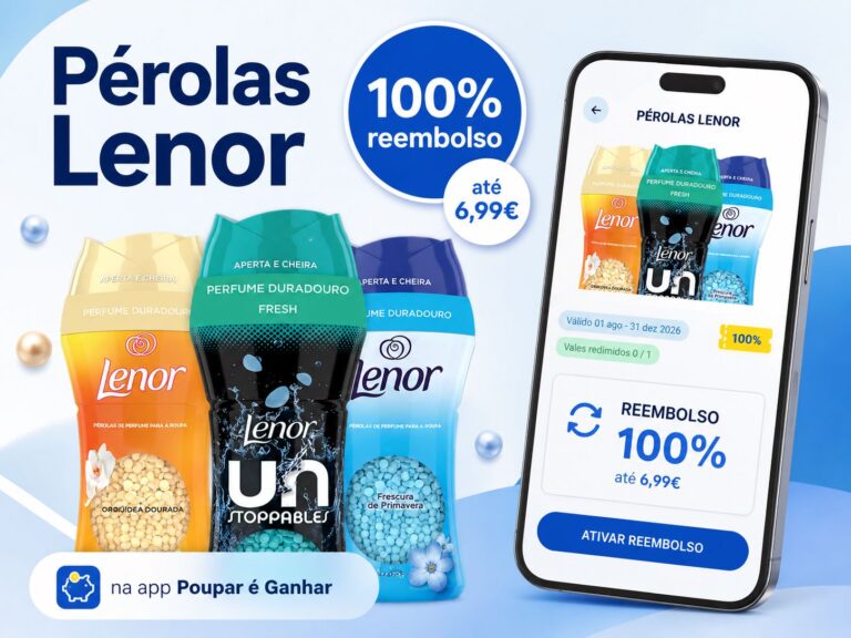 Pérolas Lenor com reembolso total na app Poupar é Ganhar