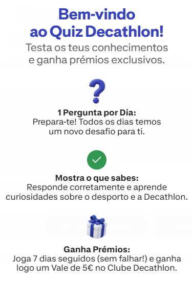 Bem-vindo ao Quiz Decathlon