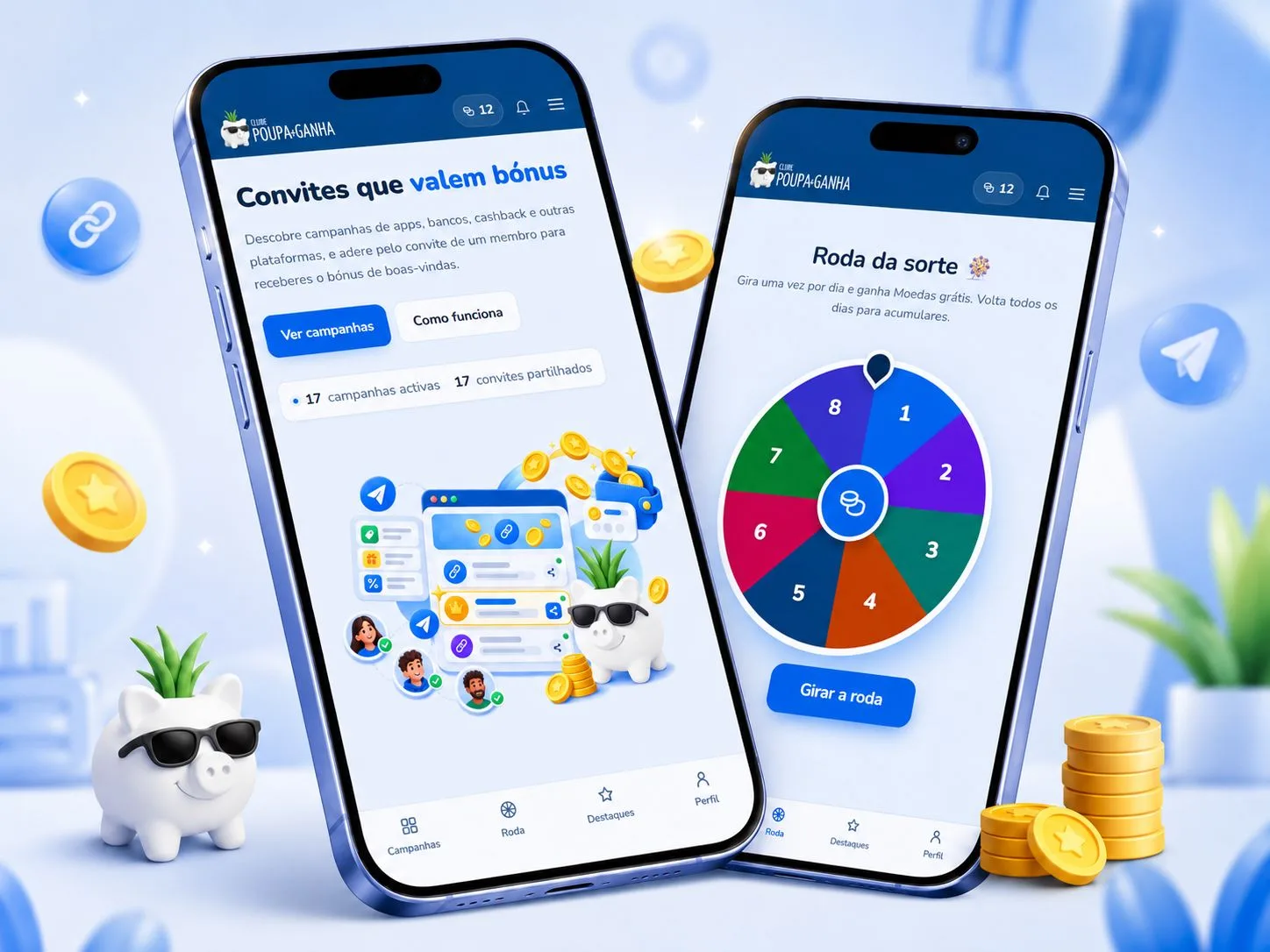 Clube Poupa e Ganha: convites, bónus e Moedas