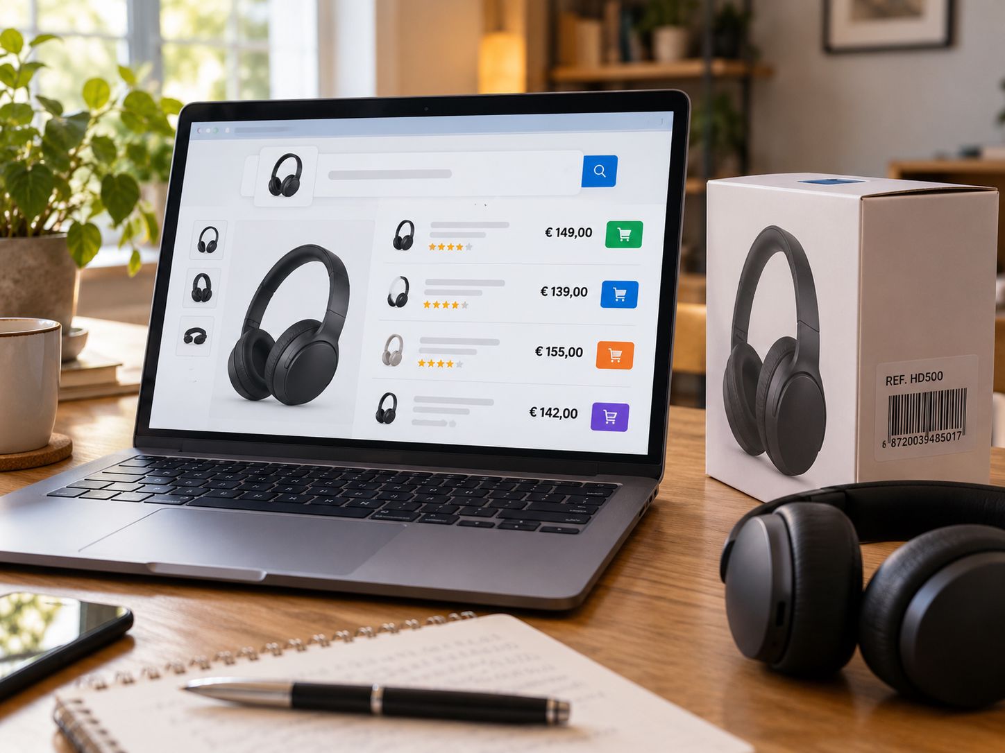Pesquisa de preços online com várias ofertas para o mesmo produto e referência do fabricante