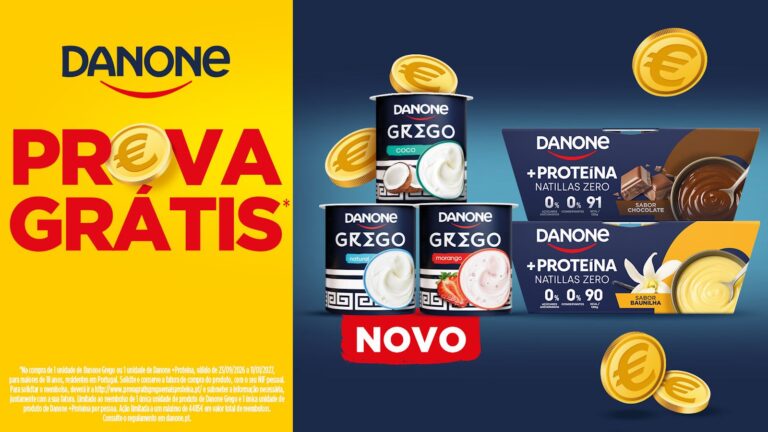 Campanha Danone Prova Grátis com iogurtes Danone Grego e sobremesas Danone +Proteína