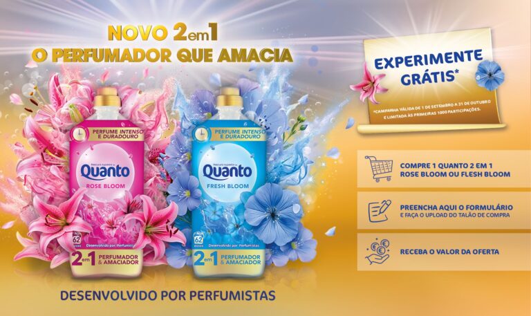 Experimente grátis - Quanto 2 em 1 Fresh Bloom e Rose Bloom