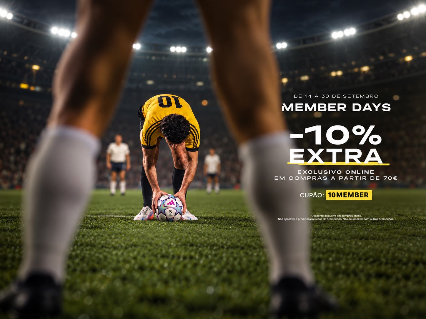 Campanha Member Days da Fútbol Emotion com 10% de desconto extra em compras online superiores a 70€