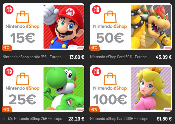Gift cards Nintendo à venda na Instant Gaming
