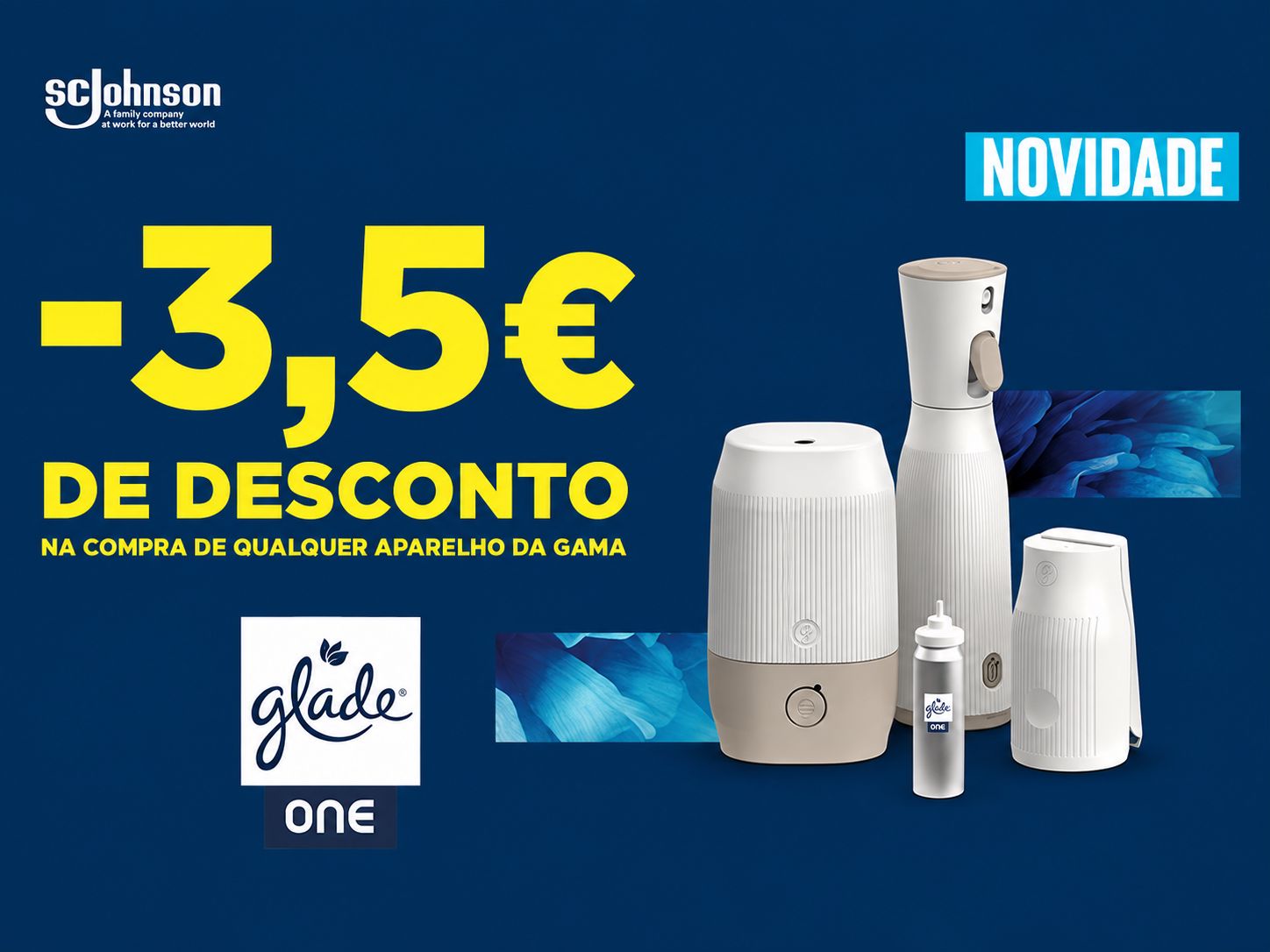 Campanha Glade One com 3,50€ de reembolso na compra de aparelhos da gama