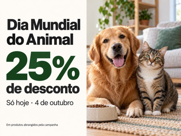 Dia Mundial do Animal: 25% de desconto só hoje