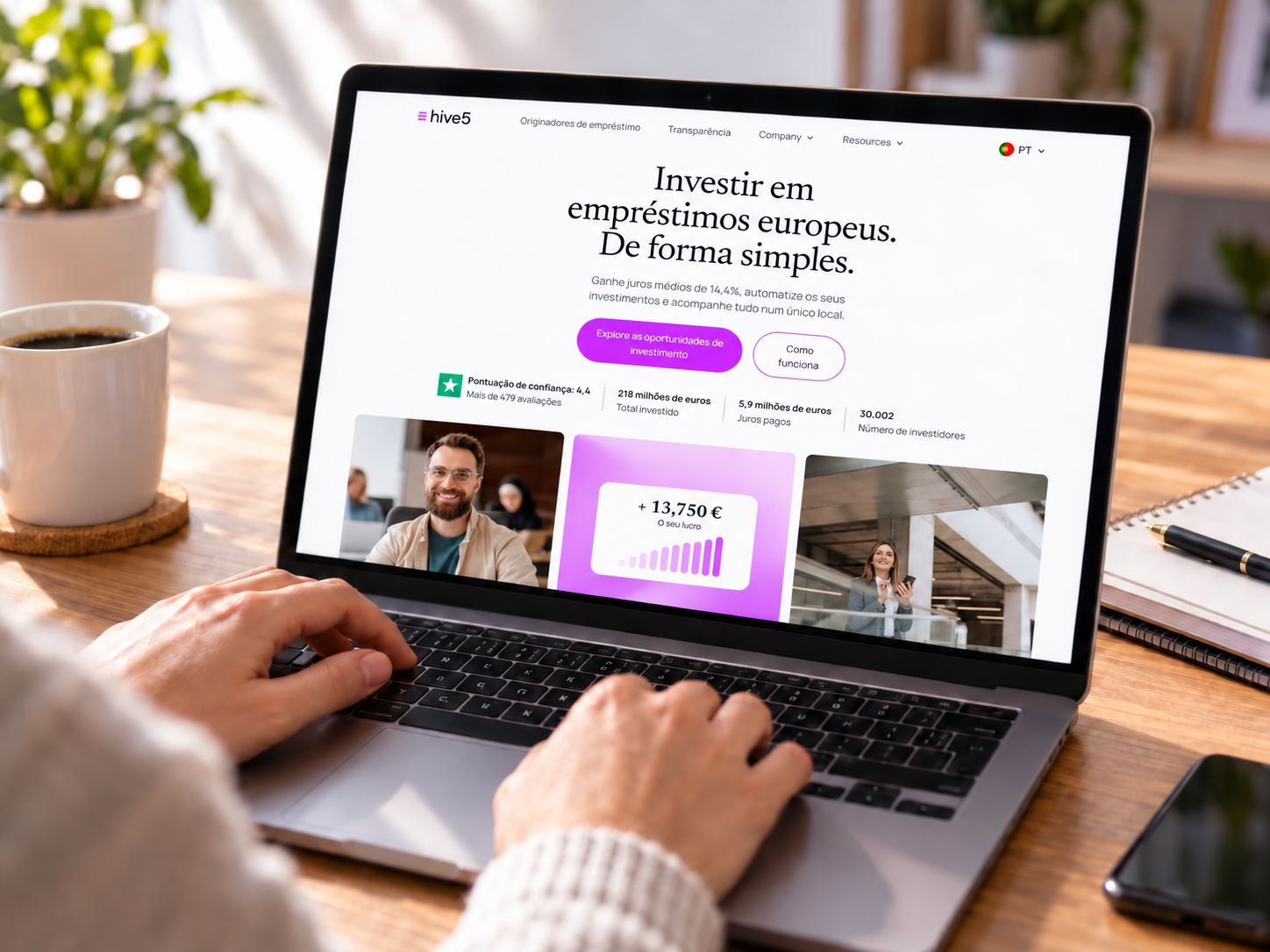 Hive5: investimento P2P com juros médios de 14,4% e cashback