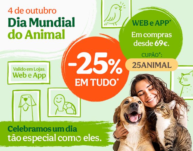 Tiendanimal: 25% de desconto no Dia Mundial do Animal