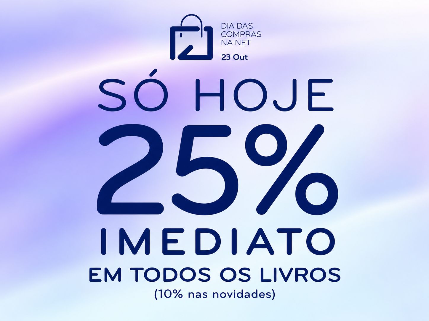 Campanha Wook de 23 de outubro com 25% de desconto imediato em livros e 10% nas novidades