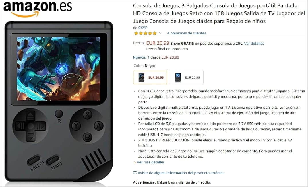 Consola Retro na Amazon