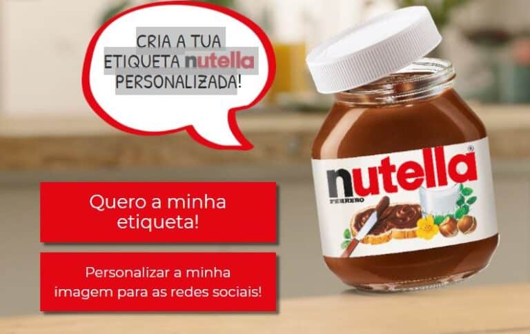 Amostra Grátis: Etiqueta Nutella personalizada