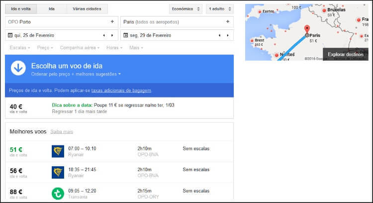 google-flights-porto-paris