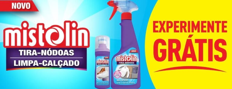 Oportunidade: 100% de reembolso em MISTOLIN Spray Tira-Nódoas ou MISTOLIN Limpa-Calçado