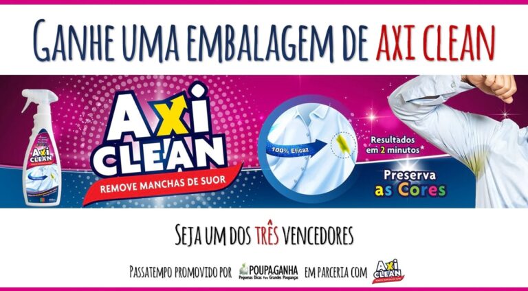 Passatempo Poupa e Ganhe: Ganhe uma embalagem de Axi Clean