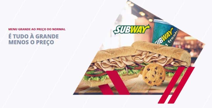 Oportunidade: Menu Subway grande pelo preço do menu normal