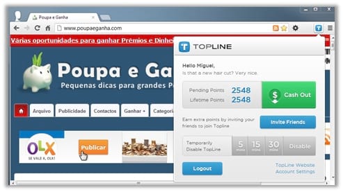 TopLine - Ganhar dinheiro na internet sem fazer nada!